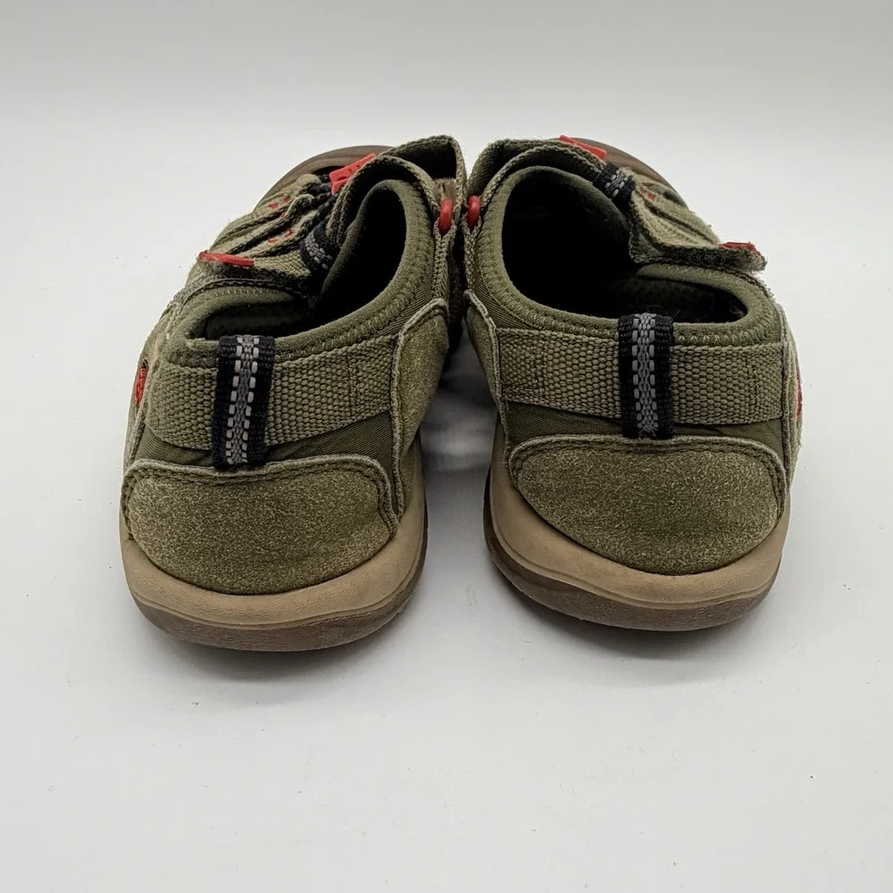 Keen Sandals Kids Sz 4 Olive Orange Newport H2 Closed-Toe Hiking Hook & Loop
